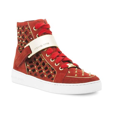 michael kors red leather sneakers|michael kors red boots.